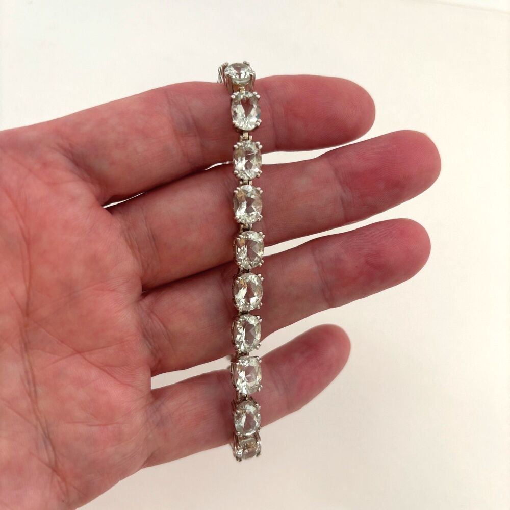 925 Sterling Silver Clear CZ Tennis Bracelet Old Money Quite Luxury Cocktail